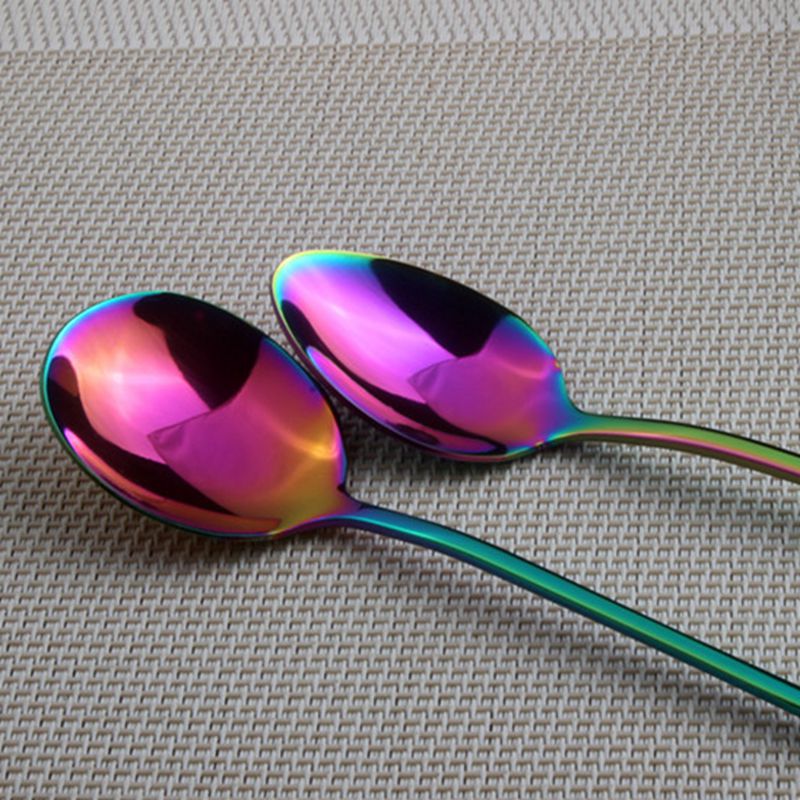 Awesome Rainbow Steel Teaspoons (Pack of 6 Teaspoons)