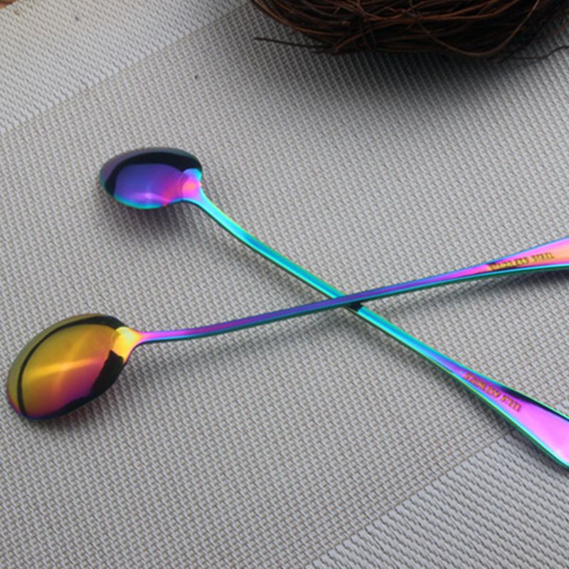 Awesome Rainbow Steel Teaspoons (Pack of 6 Teaspoons)