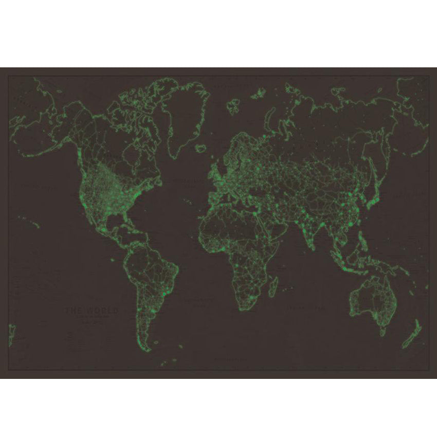 Glow In The Dark World Map Poster