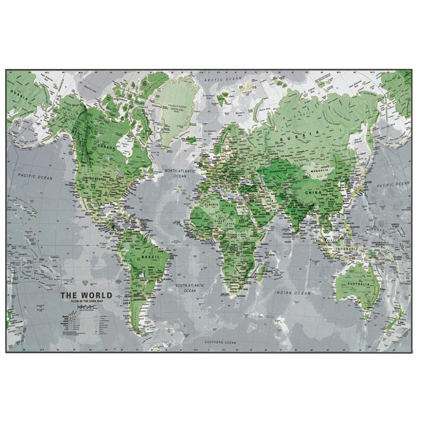 Glow In The Dark World Map Poster