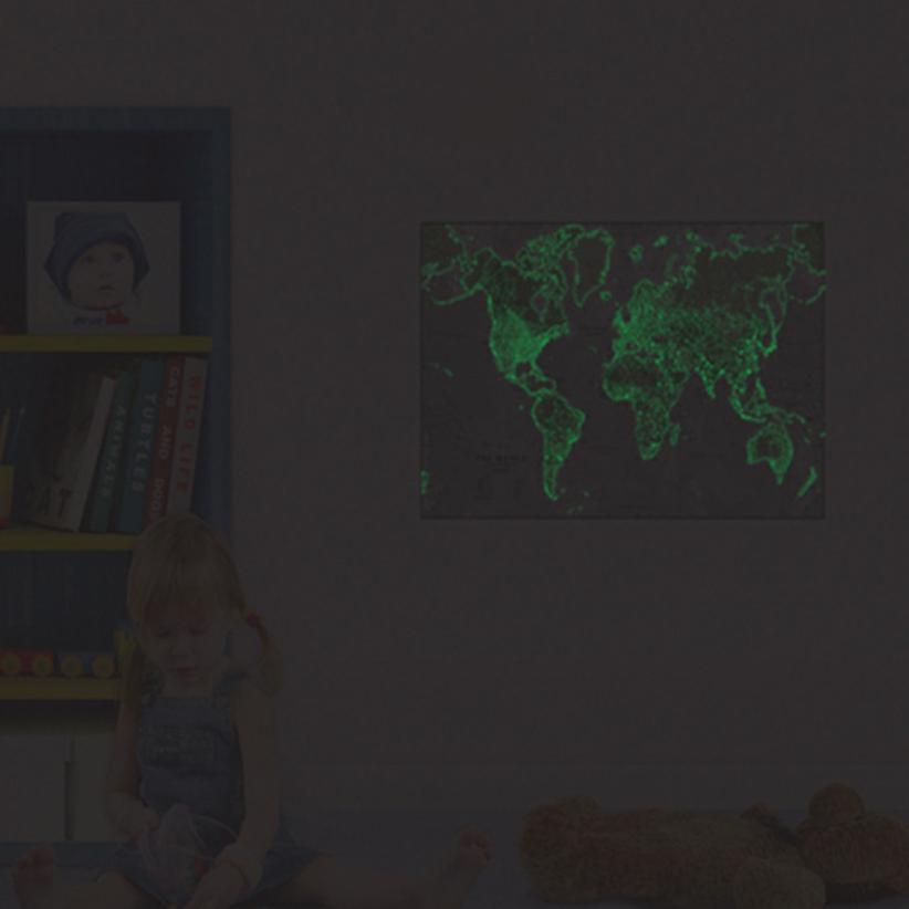 Glow In The Dark World Map Poster