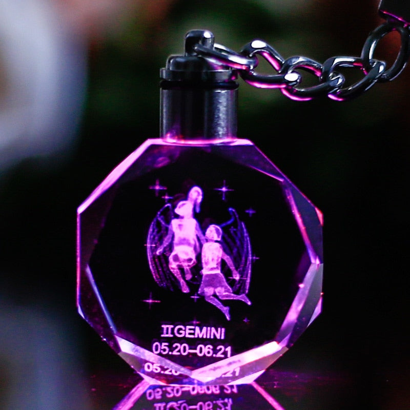 Zodiac LED Keychain