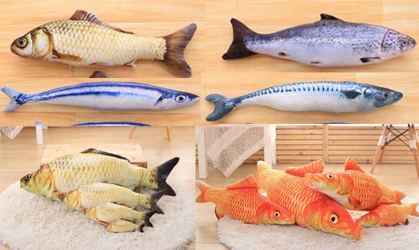 Realistic Fish Cat Plushies With Catmint (Set of 6)
