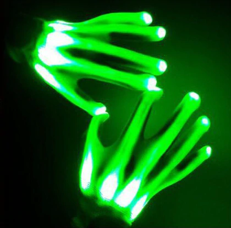 Glowing LED Rave Gloves
