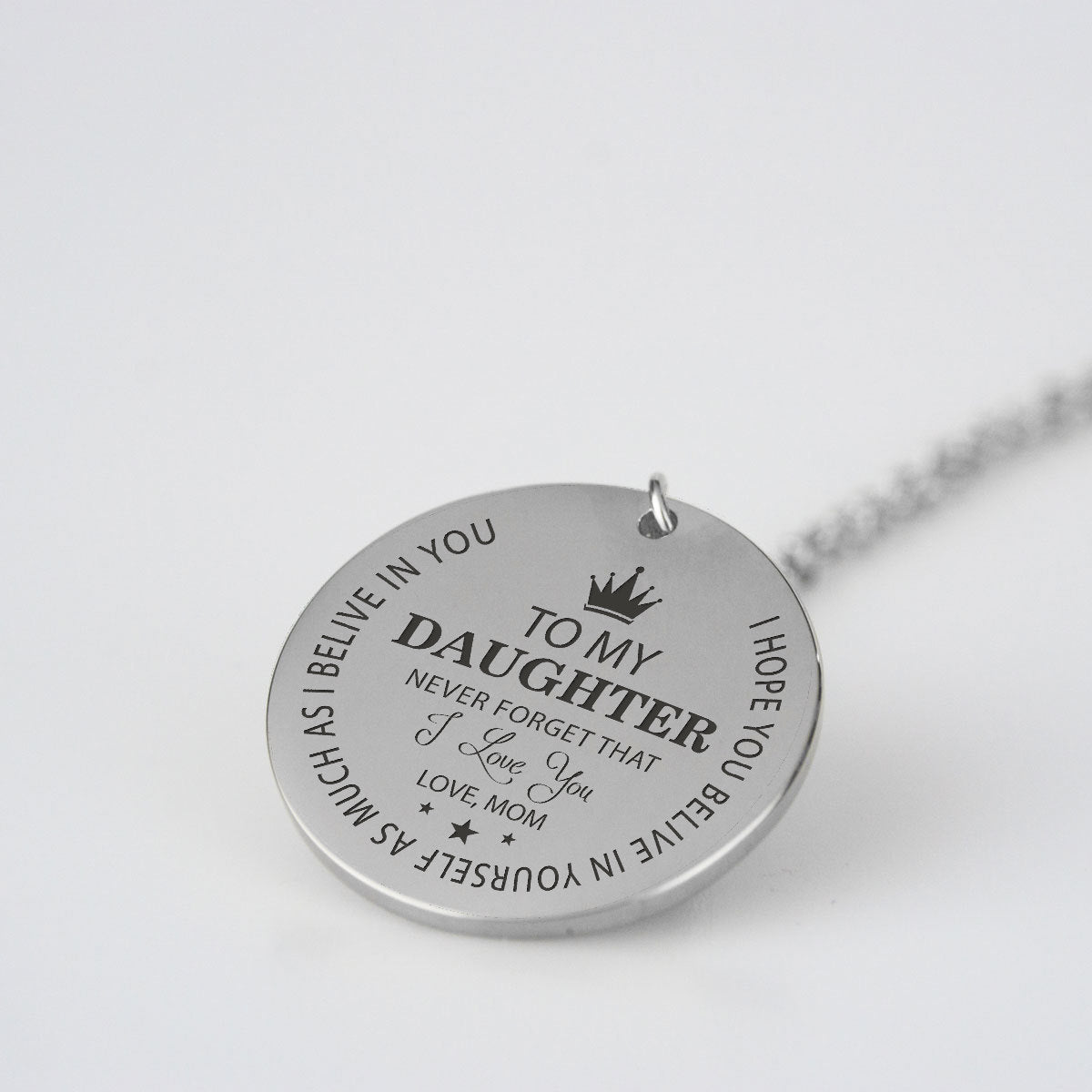To My Daughter, From Mom 18K Gold Plated Necklace