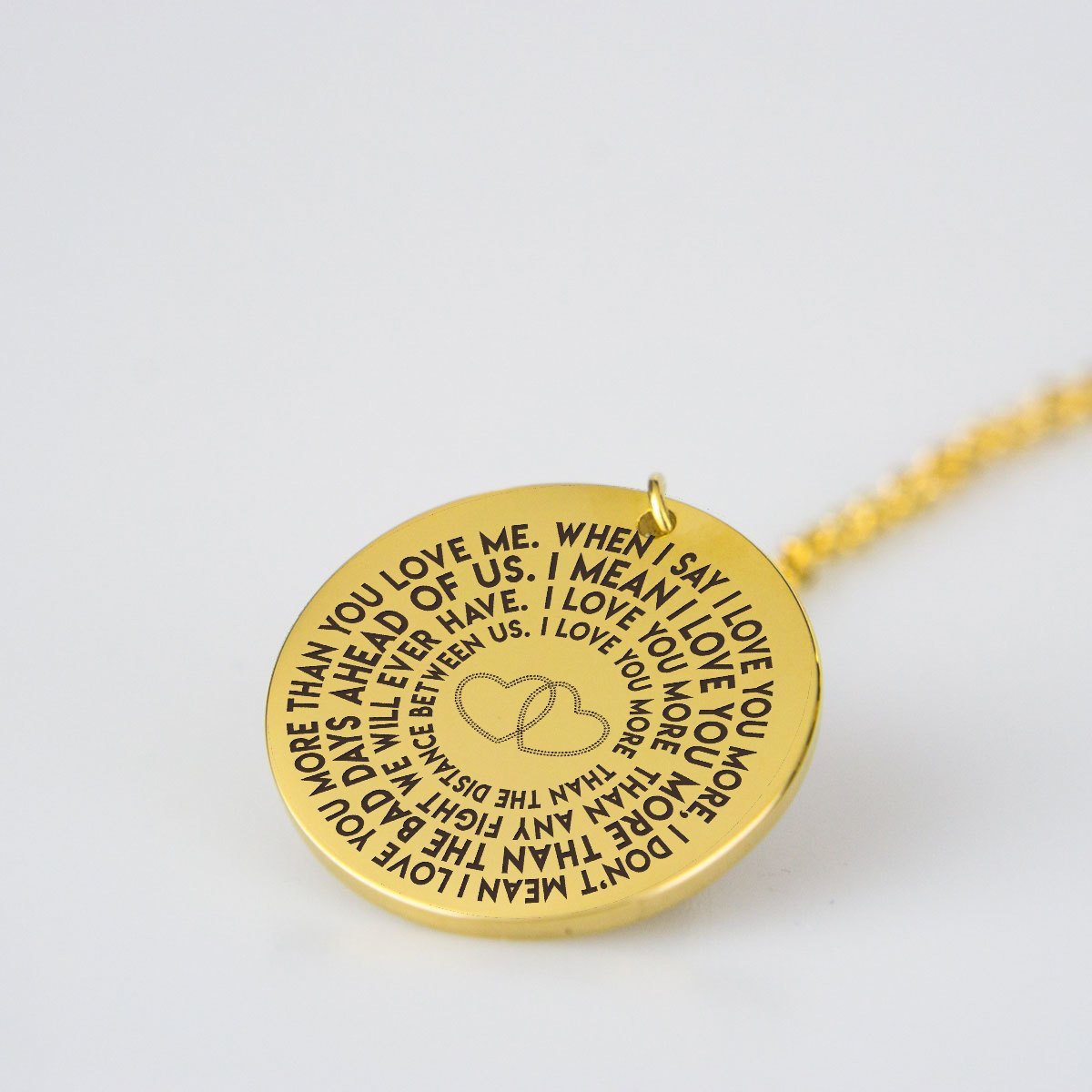 Beeoux pendant I Love You & I Mean It 18K Gold Plated Necklace