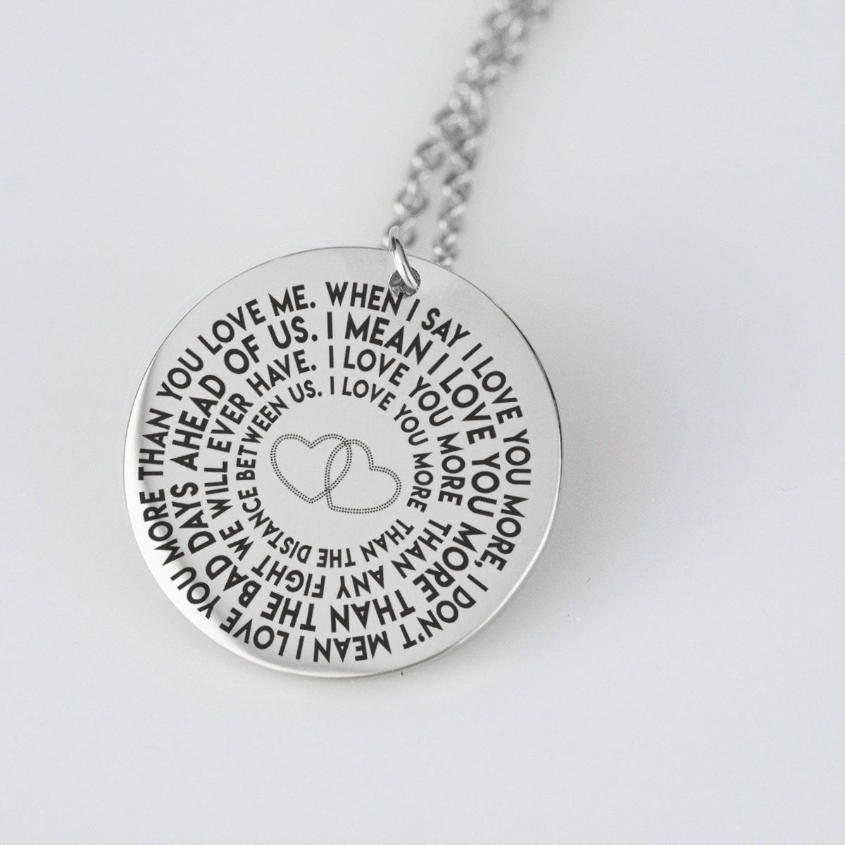 Beeoux pendant Stainless Steel I Love You & I Mean It 18K Gold Plated Necklace