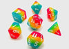 Glow In The Dark Rainbow Candy Polyhedral Dice Set