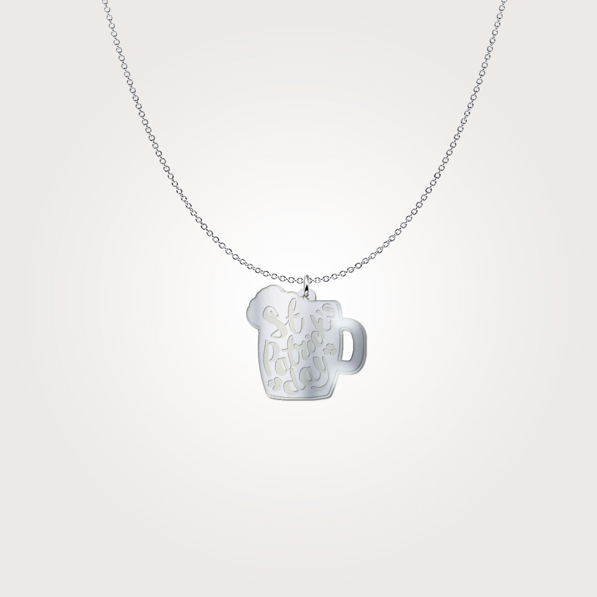 Genuine Sterling Silver Saint Patrick's Beer Necklace