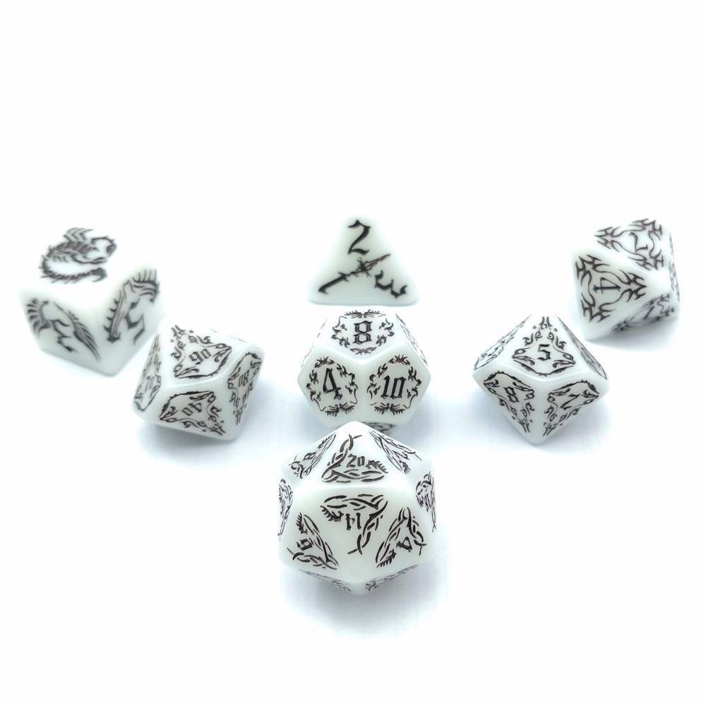 Dark Elves Glow In The Dark Polyhedral Dice Set