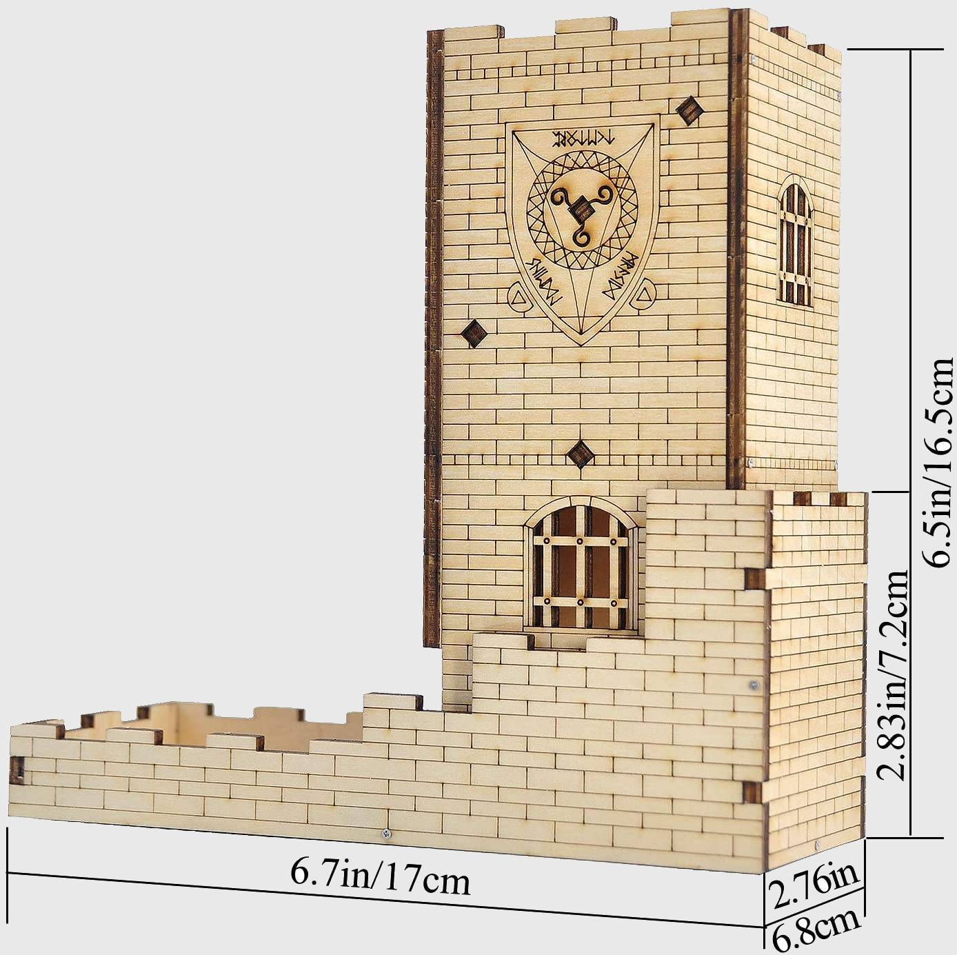 Wood Castle Dice Tower & Tray