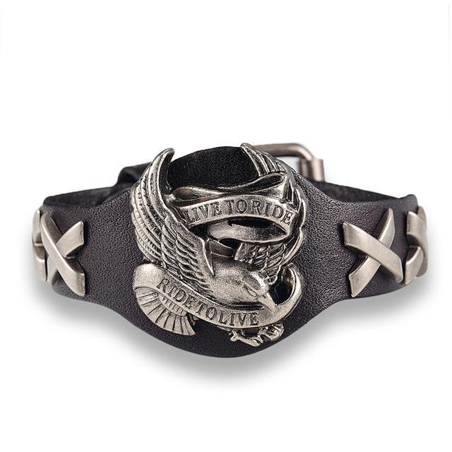 Fanduco Bracelets Black The Ultimate Rider's Leather Cuff Bracelet