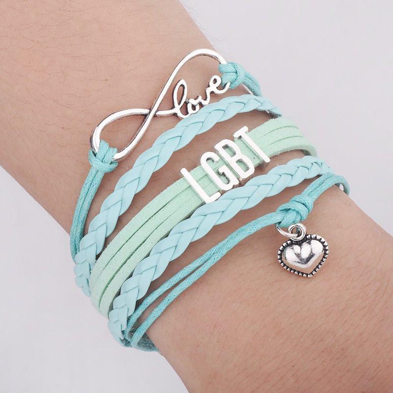 Fanduco Bracelets Bluish Green LGBT Infinity Pride Bracelet