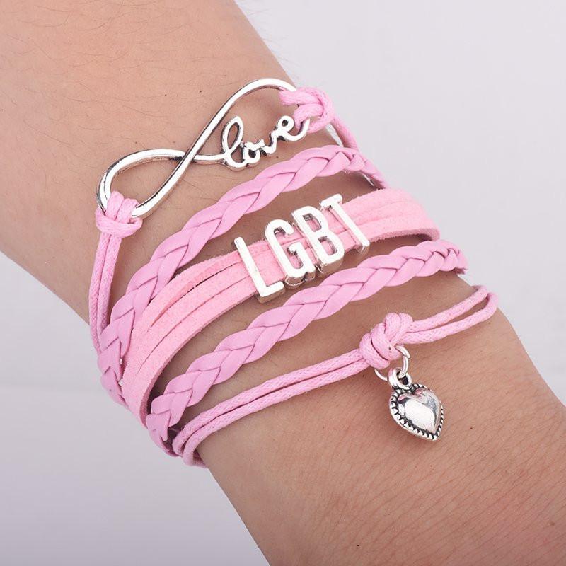 Fanduco Bracelets Pink LGBT Infinity Pride Bracelet