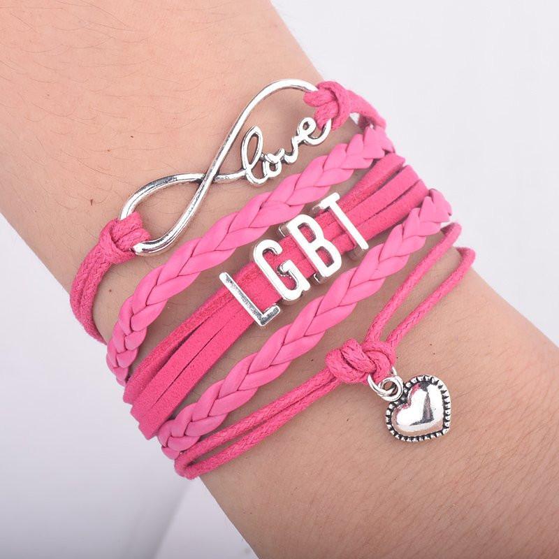 Fanduco Bracelets Rose LGBT Infinity Pride Bracelet
