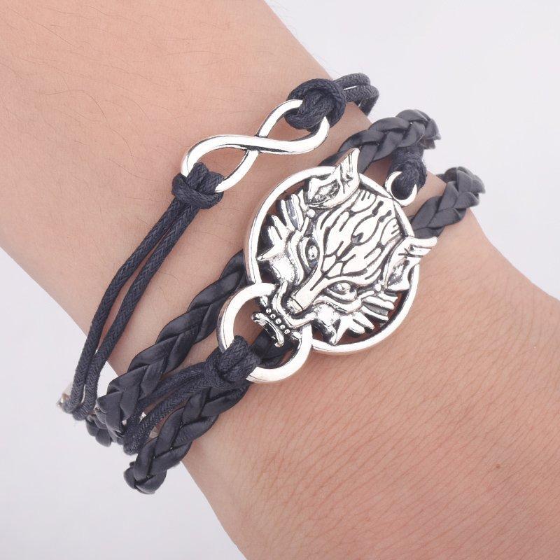 Fanduco Bracelets Wolf's Head Charm Bracelet