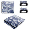 Fanduco Console Skins Blue Camo Skin Decals For Playstation 4 Slim & 2 Controllers