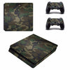 Fanduco Console Skins Dark Green Camo Skin Decals For Playstation 4 Slim & 2 Controllers