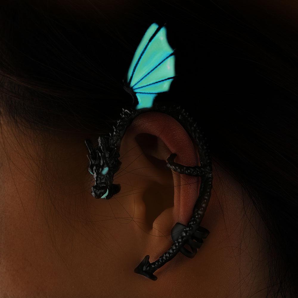 Fanduco Earrings The Whispering Dragon Glow In The Dark Handcrafted Ear Cuff