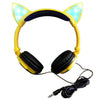 Fanduco Headsets Yellow LED Cat Ear Headphones