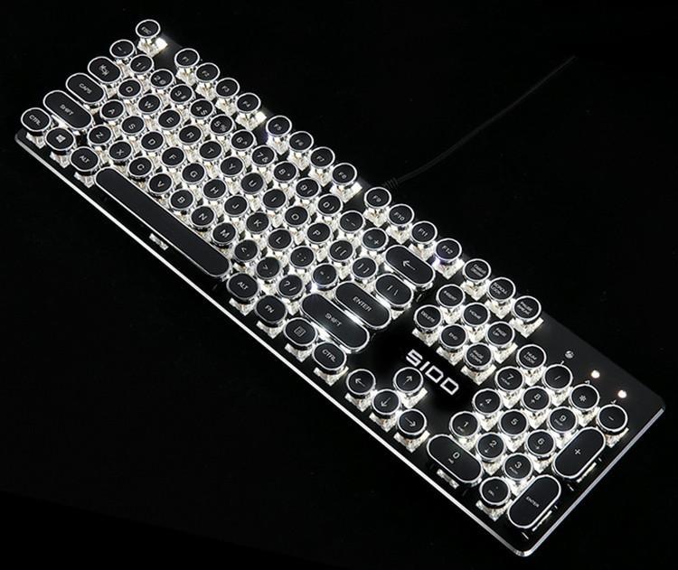 Fanduco Keyboards Black / Black Switch Custom Typewriter Mechanical Keyboard for Gaming