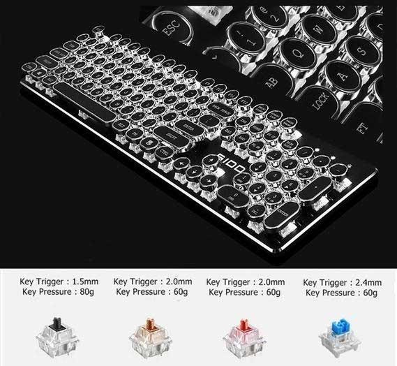 Fanduco Keyboards Custom Typewriter Mechanical Keyboard for Gaming