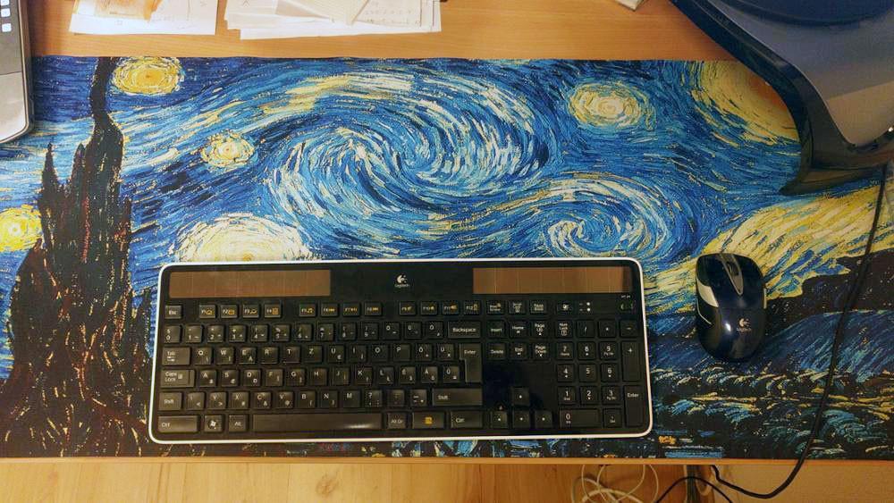 Fanduco Mouse Pads Van Gogh's The Starry Night Giant Mouse Mat