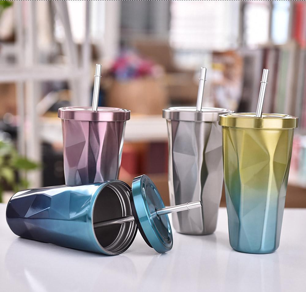 Fanduco Mugs Abstract Rainbow Stainless Steel Cups