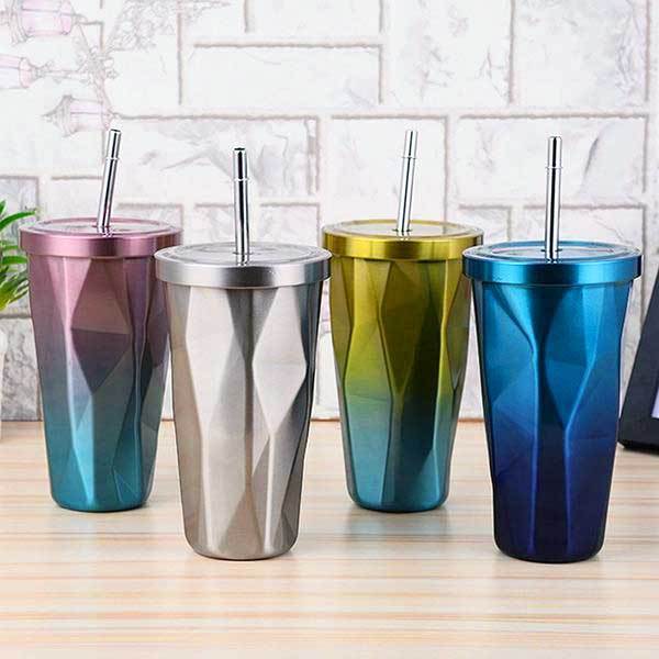 Fanduco Mugs One of Each Color (Save $20!) Abstract Rainbow Stainless Steel Cups