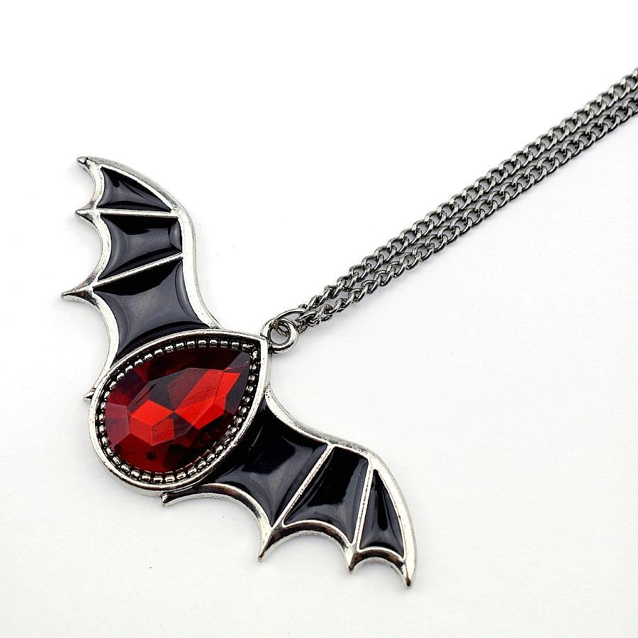 Fanduco Necklaces Crystal Bat Necklace
