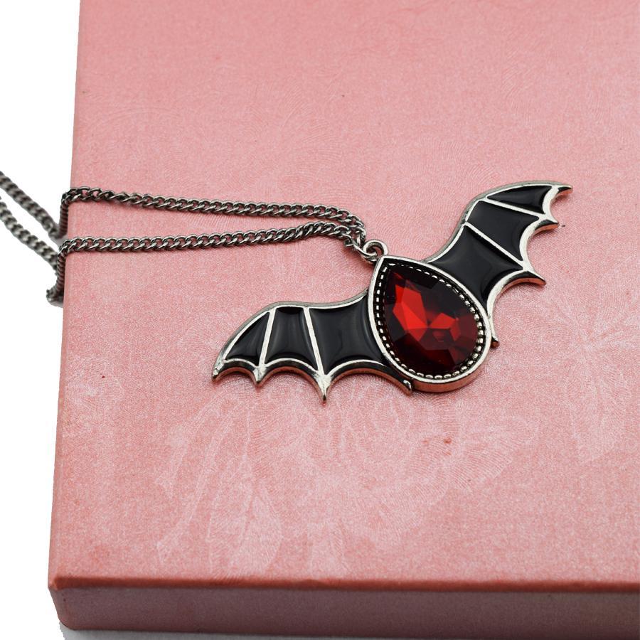 Fanduco Necklaces Crystal Bat Necklace