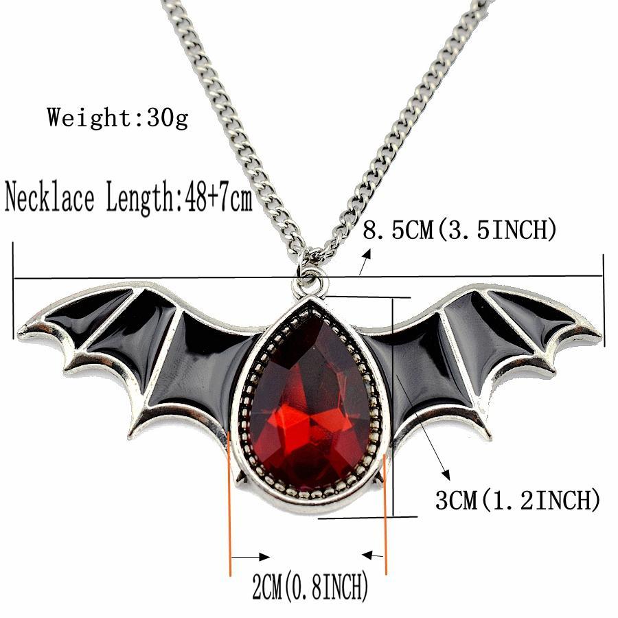 Fanduco Necklaces Crystal Bat Necklace