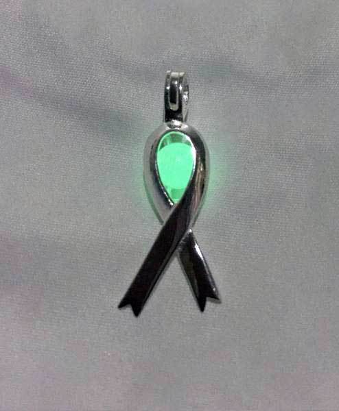 Fanduco Necklaces Glow In The Dark Awareness Ribbon Locket Necklace