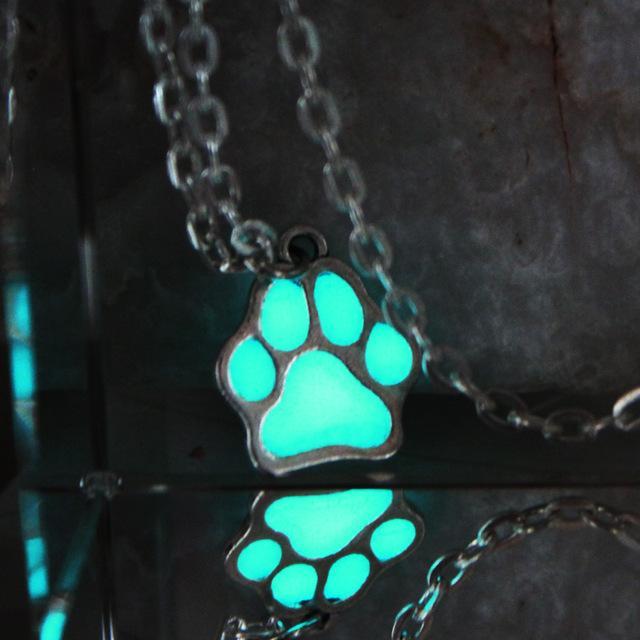 Fanduco Necklaces Glow In The Dark Paw Print Necklace