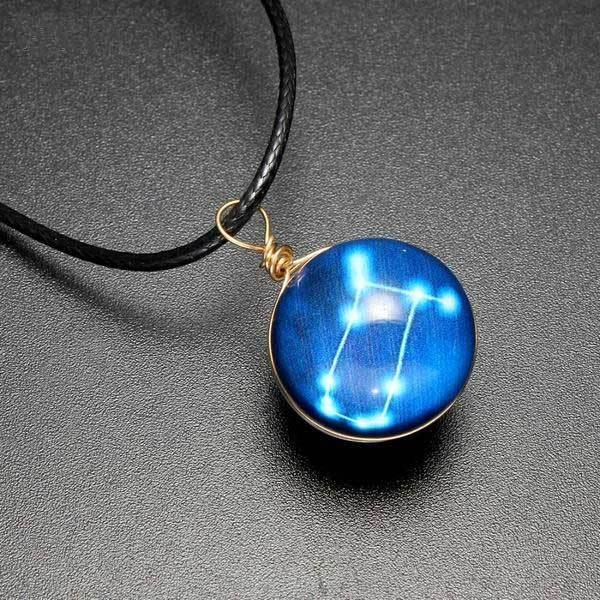 Fanduco Necklaces Glow In The Dark Zodiac Constellation Necklaces