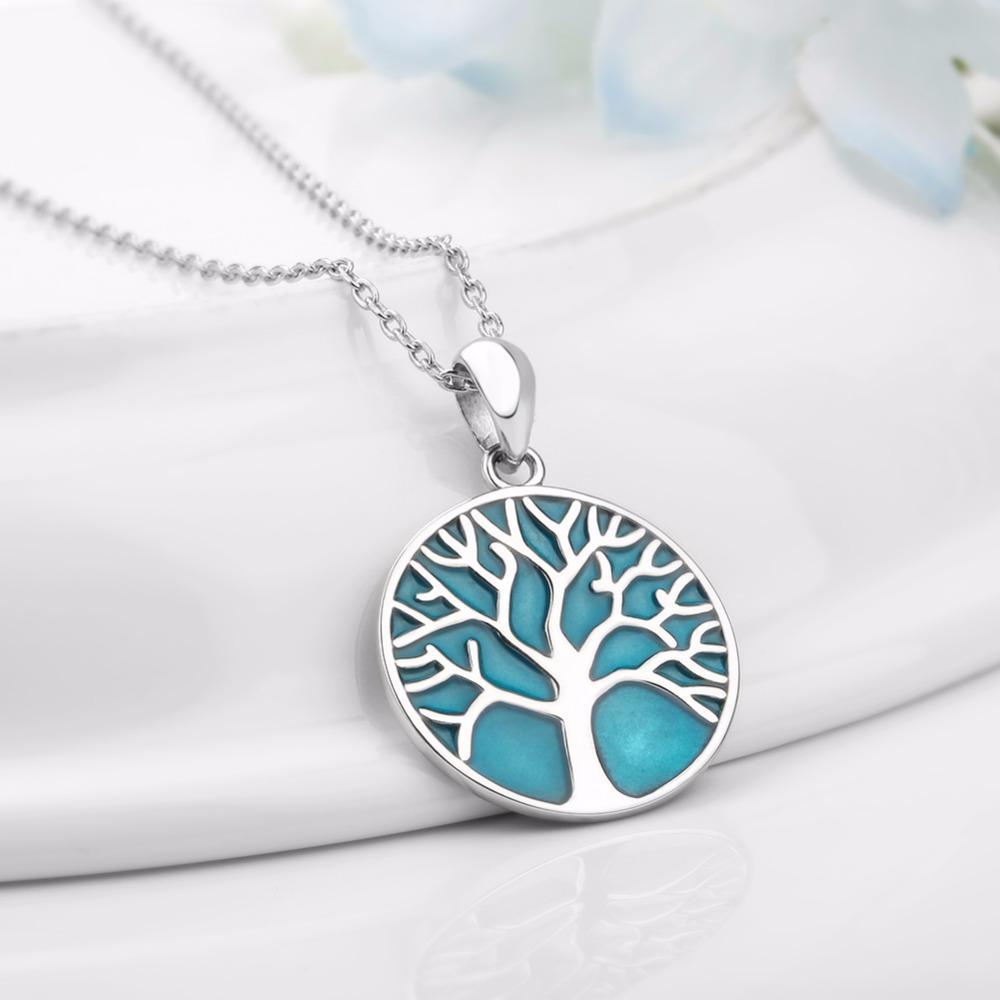 Fanduco Necklaces Luminous Sterling Silver Tree Of Life Necklace