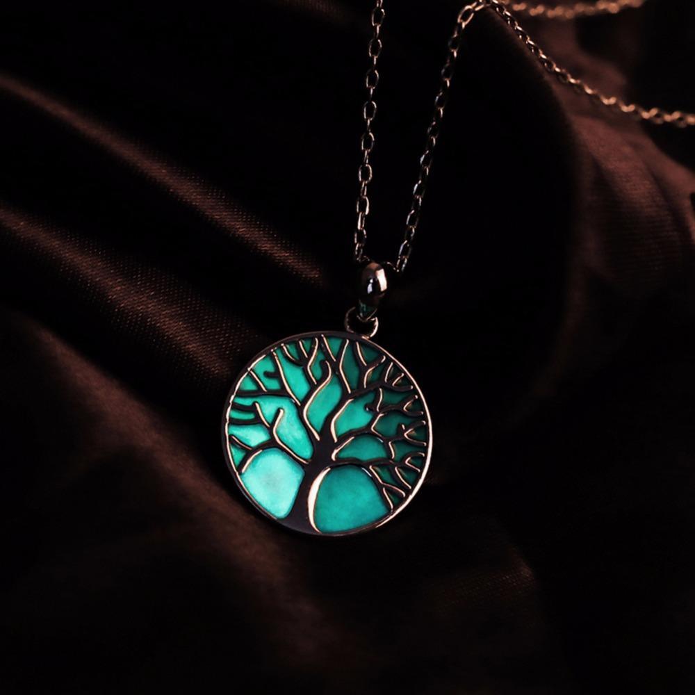 Fanduco Necklaces Luminous Sterling Silver Tree Of Life Necklace