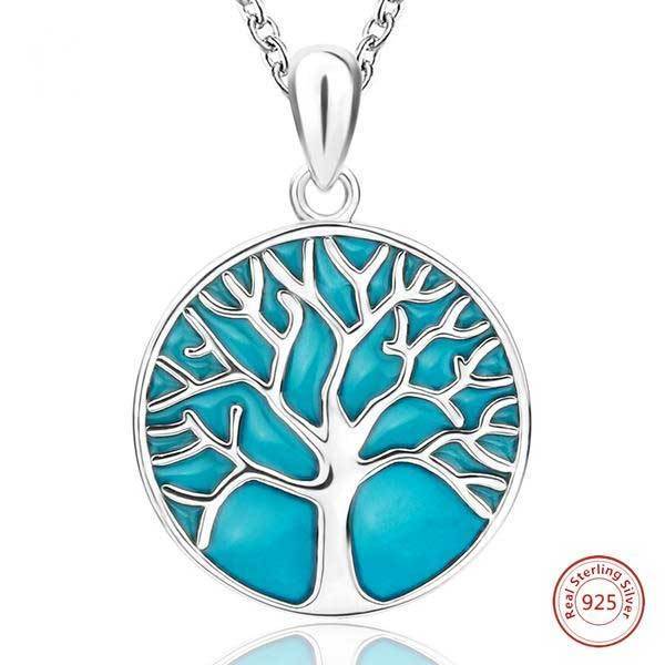 Fanduco Necklaces Luminous Sterling Silver Tree Of Life Necklace
