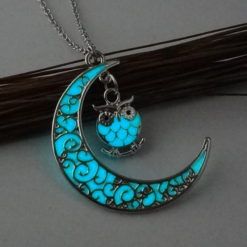 Fanduco Necklaces Moon Owl Luminous Necklace