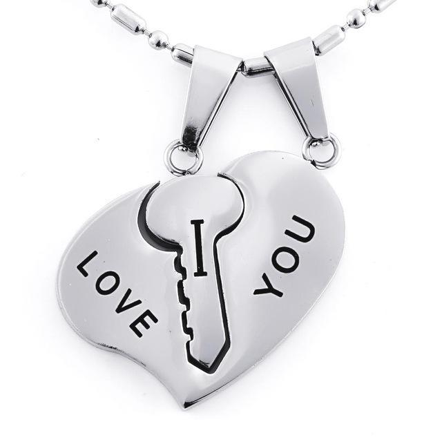 Fanduco Necklaces Silver Key To Her Heart 2 Piece Necklace