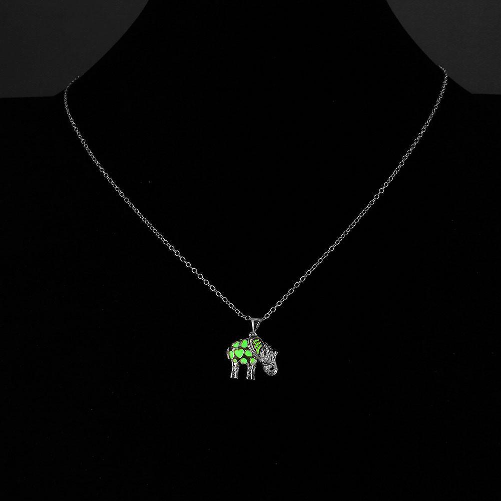 Fanduco Necklaces Silver-Plated Luminous Elephant Pendant