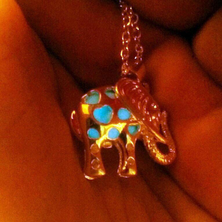Fanduco Necklaces Silver-Plated Luminous Elephant Pendant