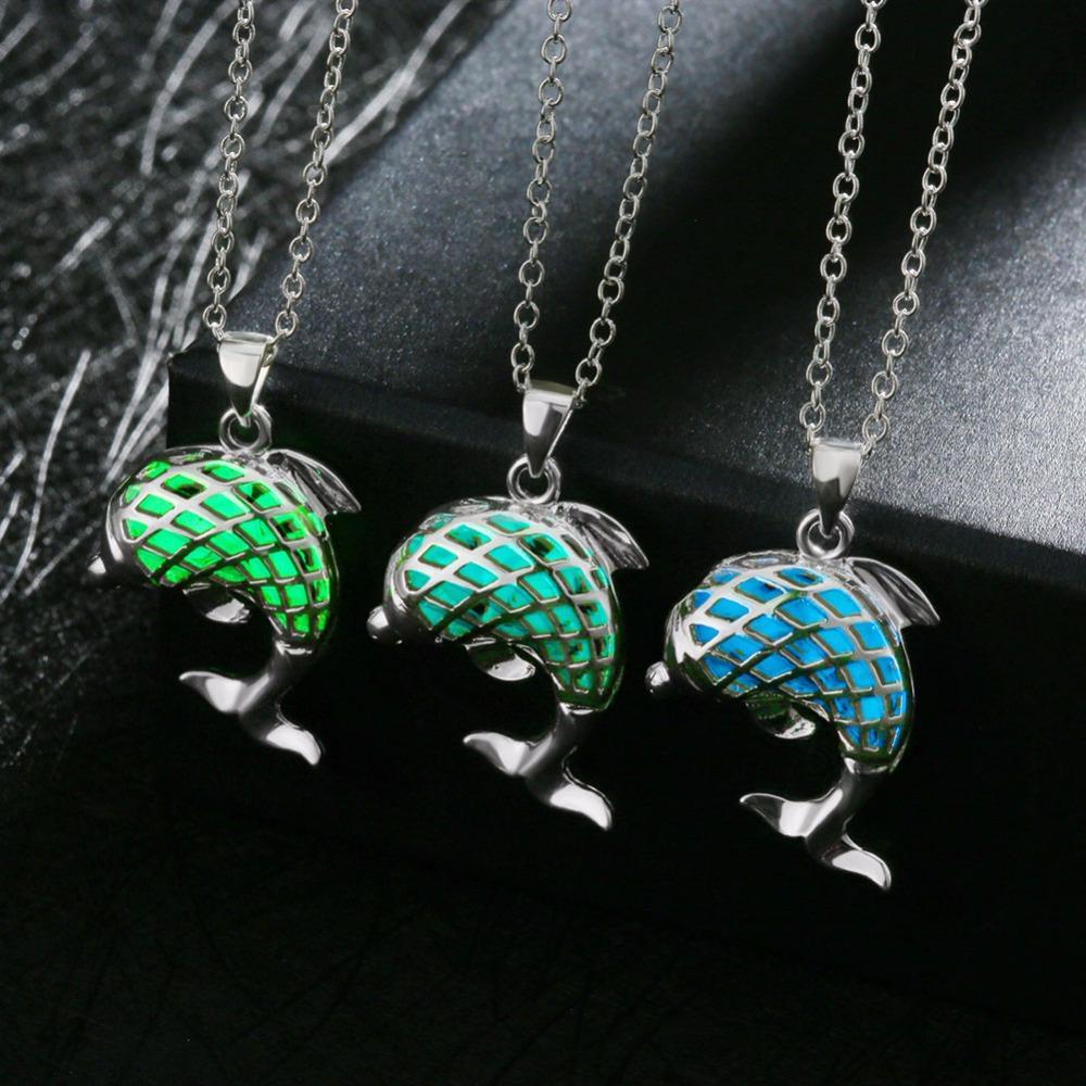 Fanduco Necklaces Sterling Silver Glow In The Dark Dolphin