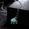 Fanduco Necklaces Turquoise Silver-Plated Luminous Elephant Pendant