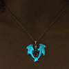 Fanduco Necklaces Turquoise Winged Skeleton Glow In The Dark Necklace
