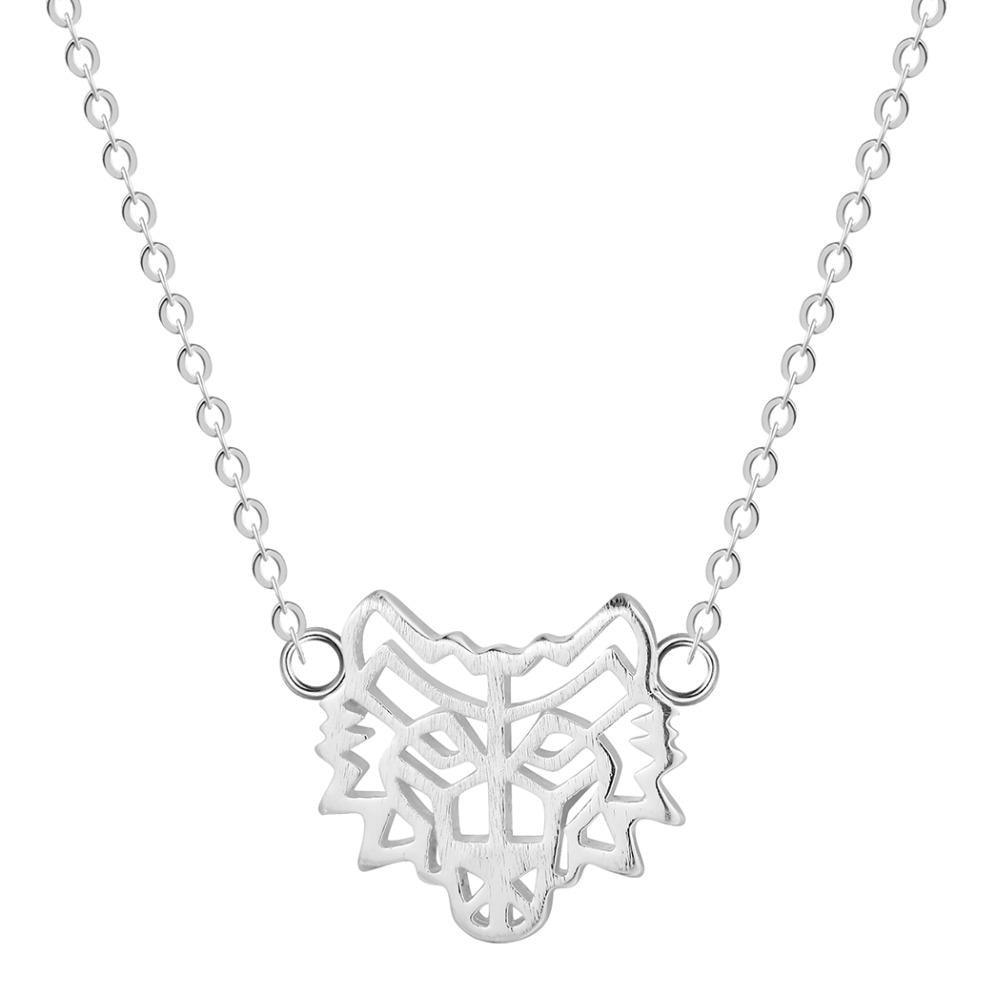 Fanduco Necklaces Wolf Head Sterling Silver Necklace