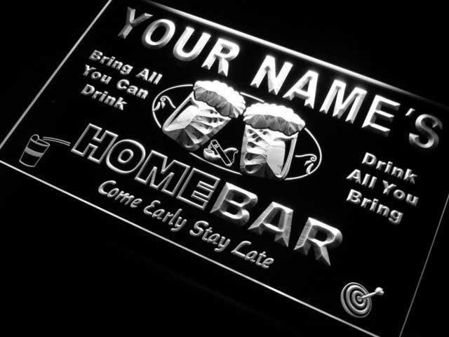Fanduco Neon Signs White Personalized Neon Light Home Bar Sign