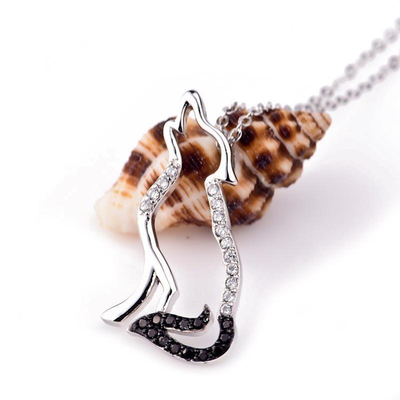 Fanduco Pendant Necklaces Howling Wolf Sterling Silver Necklace