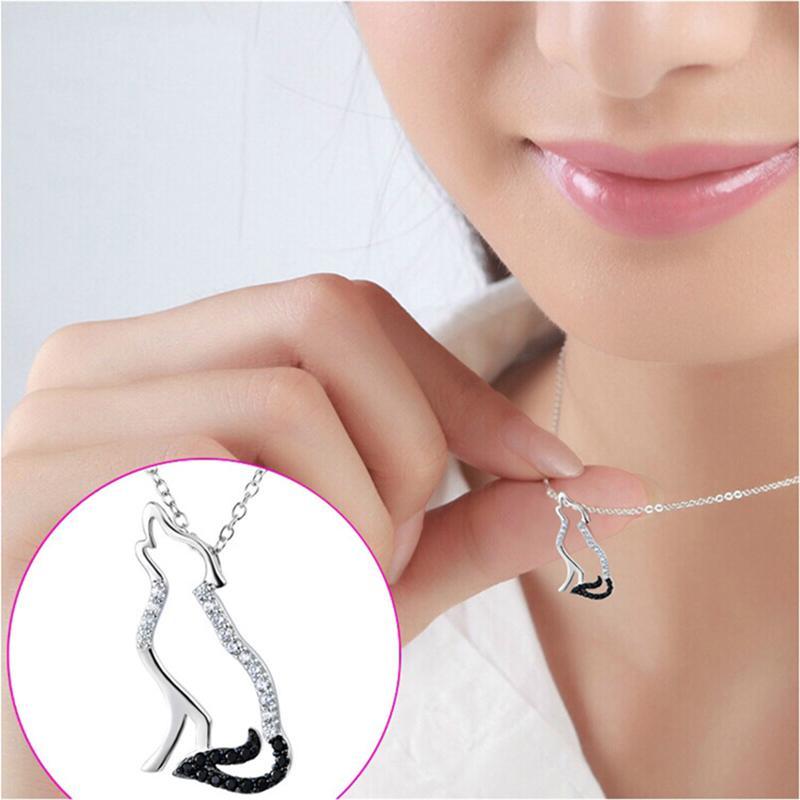 Fanduco Pendant Necklaces Howling Wolf Sterling Silver Necklace