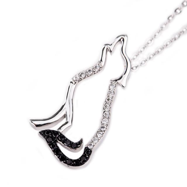 Fanduco Pendant Necklaces Howling Wolf Sterling Silver Necklace